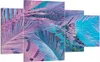 Bild auf Leinwand - Leinwandbild - 4 Teile - Blätter Rosa Produktbild-Vorschau 1