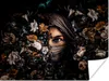MuchoWow® Poster Frau - Luxus - Blumen - Schmetterling - Produktbild-Vorschau 1
