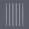 A close-up, top-down view of a gray louvered vent or shutter panel. Anteprima dell’immagine prodotto