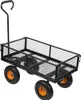 A black garden cart with orange wheels is shown against a white background. Produktbild-Vorschau