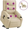 vidaXL Elektrischer Massagesessel mit Aufstehhilfe Creme Produktbild-Vorschau 3