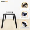 A product image displaying a black metal table leg set with close-up insets highlighting features. Náhľad obrázku produktu