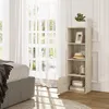 A bedroom scene with a bed, curtains, and a bookshelf. Produktbild-Vorschau