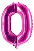Folienballons Pink 100cm Zahl 0 Geburtstag Zahlenballon Produktbild-Vorschau 1