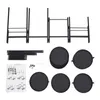 A disassembled plant stand with all its components laid out on a white background, including the frame, shelves, and assembly tools. Podgląd zdjęcia produktu