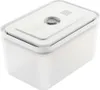 A white plastic food storage container with a gray lid and vacuum seal mechanism. Náhľad obrázku produktu