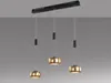 LED Pendelleuchte Gold / Schwarz 3flammig höhenverstellbar Produktbild-Vorschau 3