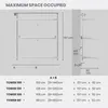 Diagram showing dimensions and specifications for a wall-mounted tower laundry rack. Produktbild-Vorschau