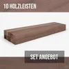 10er-Set Holzleisten - Nussbaum gehobelt - 40 x 40 x 500 mm Produktbild-Vorschau 5