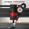 Close-up of a CNC machine spindle with a cooling nozzle spraying water. Produktbild-Vorschau