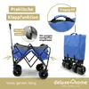 deluxe4home® Bollerwagen faltbar in Blau I Breite Reifen Produktbild-Vorschau 5