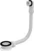 A white bathroom sink overflow drain with a flexible hose. Anteprima dell’immagine prodotto