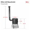Utschak Ø44cm 2mm Stahl Feuerofen mit Abzugsrohr Produktbild-Vorschau 2