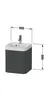 Waschtischset HAPPY D.2 PLUS 400x360mm ein Hahnloch taupe Produktbild-Vorschau 1
