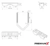 PremiumX 30cm Wandhalter 120cm Mast Ø 38mm mit Schellen Produktbild-Vorschau 4