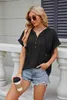 ASKSA Dámská mikina s kapucí Tričko s knoflíkem V-neck Náhled obrázku produktu 2