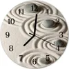 Glasuhr Wanduhr Küchenuhr Echt-Glas 30fi cm Sand Steine Produktbild-Vorschau 1