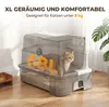 PawHut Edelstahl Katzentoilette mit Deckel, Schaufel, Produktbild-Vorschau 5