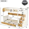 Lit superposé Sweiko, Riche espace de rangement, Cadre en Voir les images du produit 4