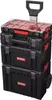 A stack of three black toolboxes with red accents and a retractable handle, shown against a white background. Náhled obrázku produktu