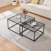 A living room scene with a couch and nesting coffee tables. Náhľad obrázku produktu
