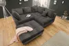 Moderne Wohnlandschaft KENT 220cm grau Samt Ecksofa Produktbild-Vorschau 2