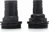 Two black plastic pipe fittings with threaded bases and barbed ends, presented against a white background. Podgląd zdjęcia produktu