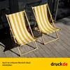 Chaise longue - Rayures larges - Jaune - pliable - en bois Voir les images du produit 5