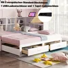 Massivholzsofa(Weiß)Mit Ausziehbarem Bett,Mit Produktbild-Vorschau 4