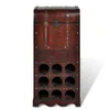 A standalone product shot of a wooden wine rack with a chest on top, against a white background. Voir les images du produit