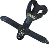 A black dog harness is displayed against a white background. Produktbild-Vorschau