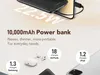 A power bank is shown charging a phone, with icons indicating how many times it can charge AirPods and an iPad. Produktbild-Vorschau