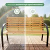 Akord Panca Da Giardino Dalia Nera/Legno Naturale 122X58X82 Anteprima dell’immagine prodotto 6
