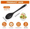 set di 3 cucchiai da cucina in silicone nero 27cm cucchiaio Anteprima dell’immagine prodotto 2