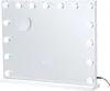 A makeup mirror with lights on a white stand. Podgląd zdjęcia produktu