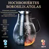 Glaskaraffe 2L mit Deckel Borosilikatglas Wasserkaraffe Produktbild-Vorschau 2