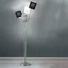 Staande lamp van geborsteld chroommetaal, elegante staande Productafbeelding-voorbeeld 4