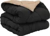 vidaXL Couette quatre saisons noire et taupe 155 x 220 cm Voir les images du produit 1