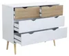 Meuble en bois naturel avec 4 tiroirs 99 x 39 x H 82 cm Voir les images du produit 3