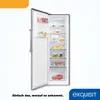An open refrigerator with food items inside, presented against a white background with marketing text and a logo at the bottom. Produktbild-Vorschau