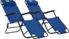 vidaXL Klappbare Sonnenliegen 2 Stk. mit Fußablage Blau - Produktbild-Vorschau 2