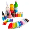 Montessori-Holzspielzeug  "Kleine Steckpuppen mit Hüte, Produktbild-Vorschau 1
