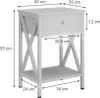 Table de chevet Vicco Keno Blanc Lot de 2, Model 49818 Voir les images du produit 7
