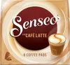 The image shows the packaging of Senseo Cafe Latte coffee pads. Produktbild-Vorschau