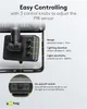 Close-up of the back of a black LED floodlight, highlighting its control knobs and switches for the PIR sensor. Produktbild-Vorschau