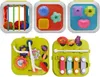 A collage of five different sides of a multi-functional baby activity cube toy. Produktbild-Vorschau