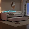 Łóżko dzienne Merax Daybettt 90x200 cm z wysuwanym łóżkiem, Podgląd zdjęcia produktu 3