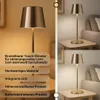 A collage showing a table lamp in different lighting conditions and close-ups of its features. Podgląd zdjęcia produktu