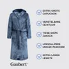 GAUBERT Peignoir unie en polaire à capuche, extra long, Voir les images du produit 7