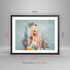Gerahmtes Poster - Schwarzer Rahmen - Surreal Frau Blumen - Produktbild-Vorschau 5